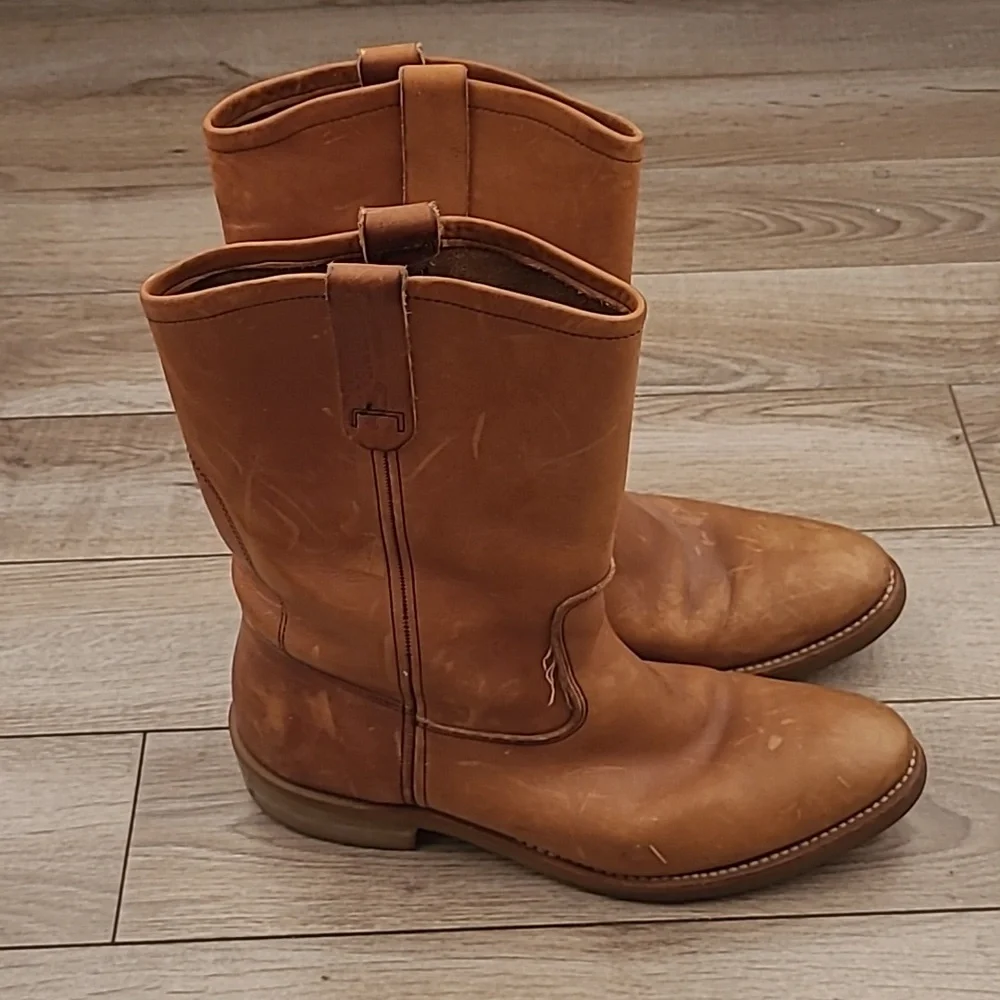 WOLVERINE Tan Brown Good Year Oil Chemigum Leather Western Boots Sz 11 B VTG‎
